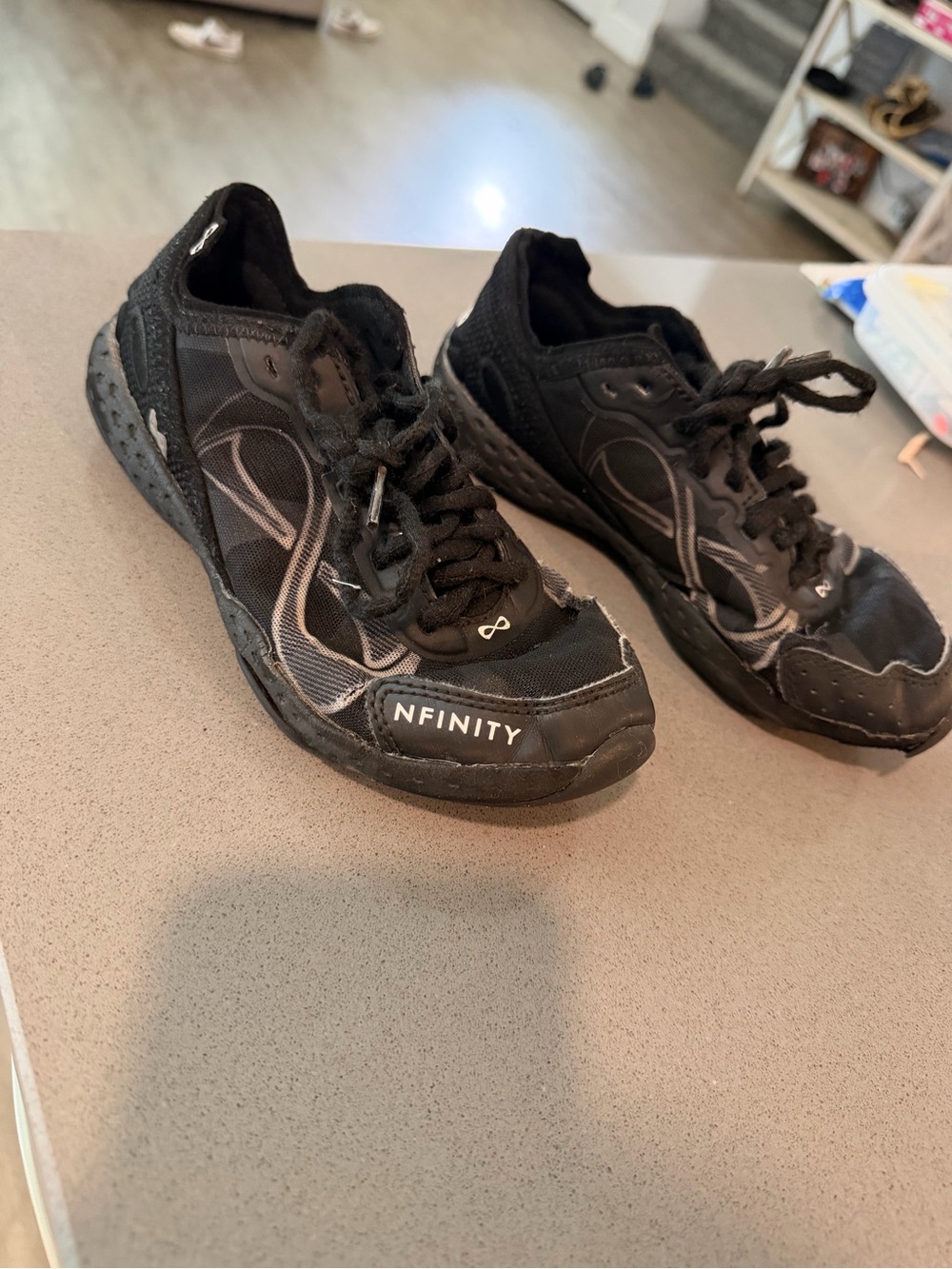 NFINITY Black Athletic Training Sneakers with Gray Accents